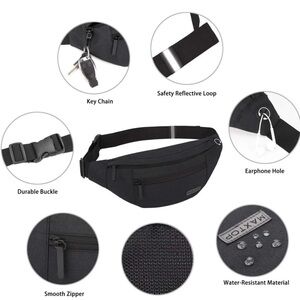 MAXTOP Large Crossbody Fanny Pack w/4 Zipper Pockets Men’s Women’s New Belt Bag
